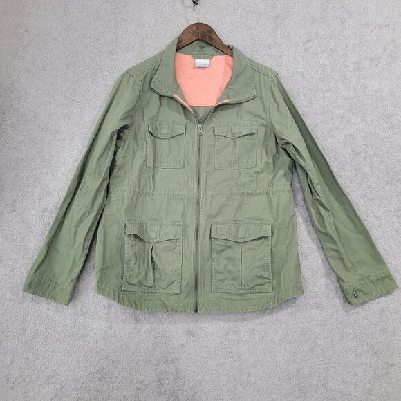 Columbia Womens M Olive Green Utility Jacket Cotton Polyester - Picture 1 of 7